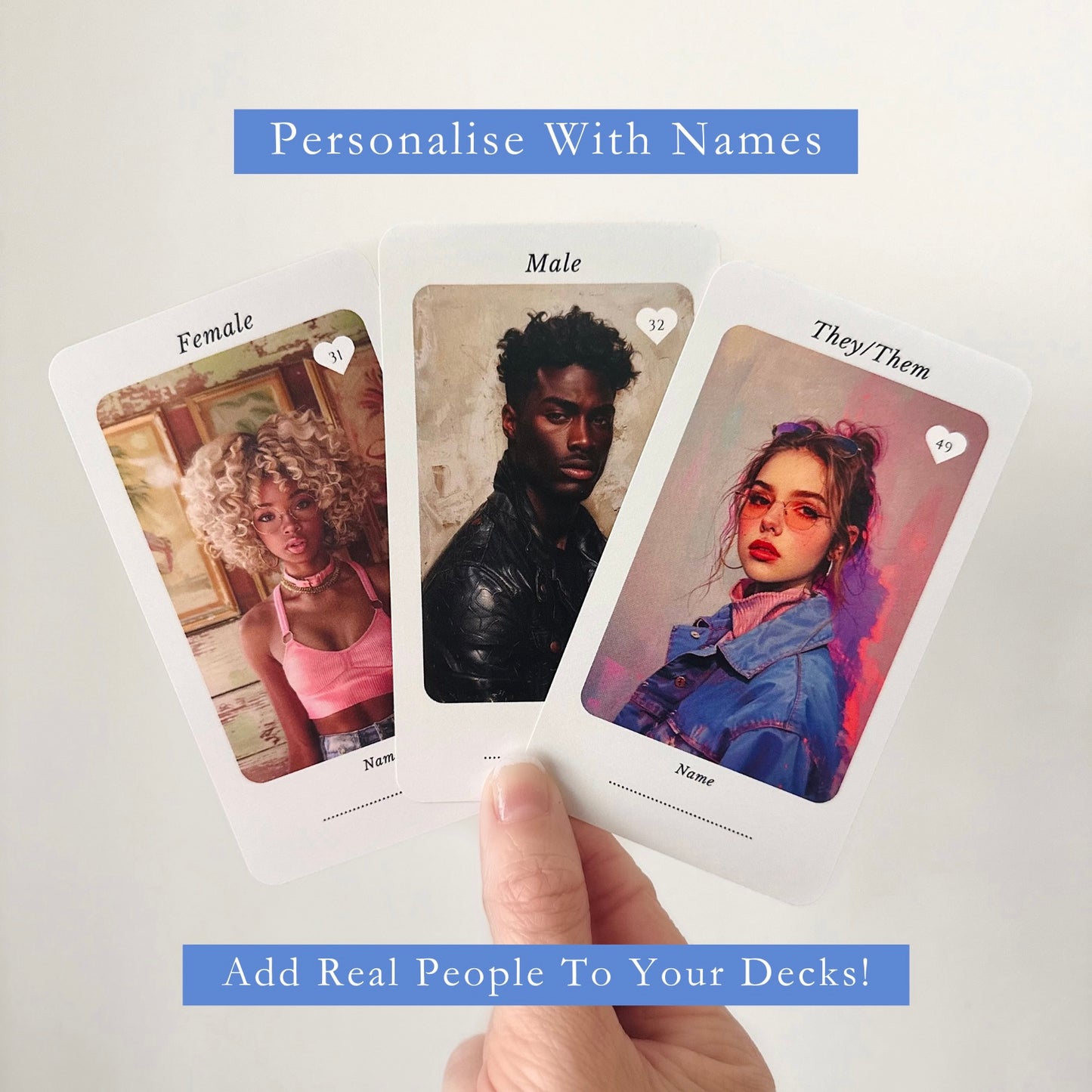 Personalised Oracle Deck Charecters | Add On Cards